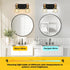 2-Light FadimiKoo Rustic Style Wood Bathroom Wall Sconces, Black Gold Bathroom Vanity Light Fixtures with Metal Shade