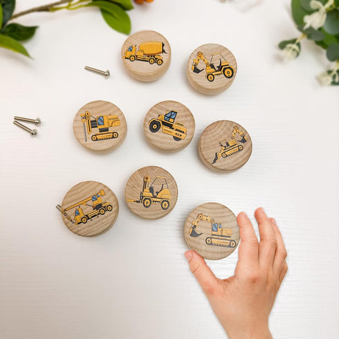 Set 8 1.8 1.8 Inches of Wooden Construction Vehicle Digger Vehicle Theme Boys Bedroom Furniture Cabinet Dresser Drawer