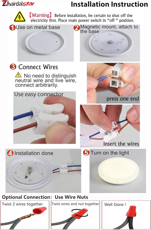 36W 6.4" Dimmable Panel,3 LED Light Engine Retrofit Kit for Ceiling Fan Light Replacement LED Board Color Temperature