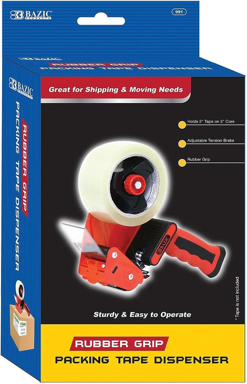 BAZIC Rubber Grip Premium Comfort Packing Tape Dispenser by BAZIC Products
