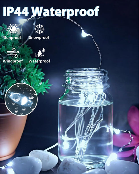 4 Pack 60 20FT LED Christmas Fairy Lights Battery Operated with Timer, Waterproof Twinkle Lights Indoor Outdoor, String