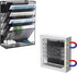 EASEPRES Magnetic File Organizer, 5-Tier Black Hanging File Organizer for Office Home Vertical Holder Rack