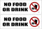 Rogue River Tactical 2 Pack No Food or Drink Allowed Sticker Set, 9x3 Inch Vinyl Decal for Indoor Outdoor Use