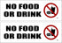 Rogue River Tactical 2 Pack No Food or Drink Allowed Sticker Set, 9x3 Inch Vinyl Decal for Indoor Outdoor Use