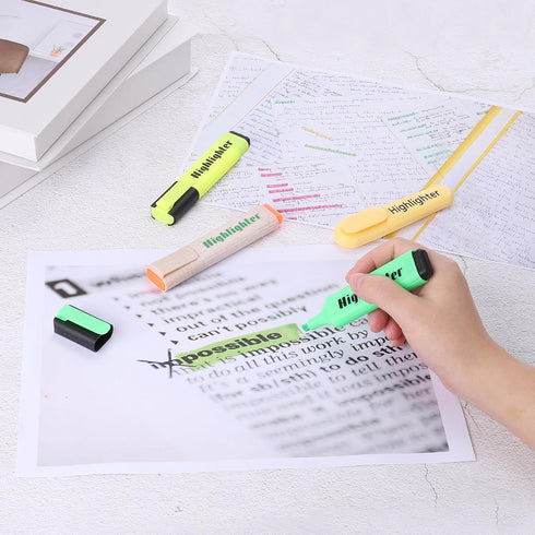 PATIKIL Highlighter Pen, 10 Pack Water Based Broad Tip Writing Marker Pens for Office Home Daily Use, Style 3, Purple
