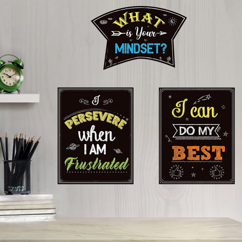 DUAIAI Classroom Decorations 21 Pcs Growth Mindset Posters Bulletin Board for School Office Home