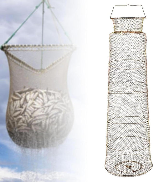 predolo 1.3m 40cm ing Net Cage ing Basket Versatile Catcher Portable for Lobsters Equipment, Length Dia