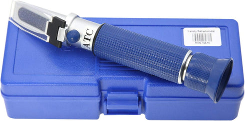 Salinity Refractometer for Aquarium Fish, Dual Scale Tester for Salt Water Testing with ATC, Made of Copper