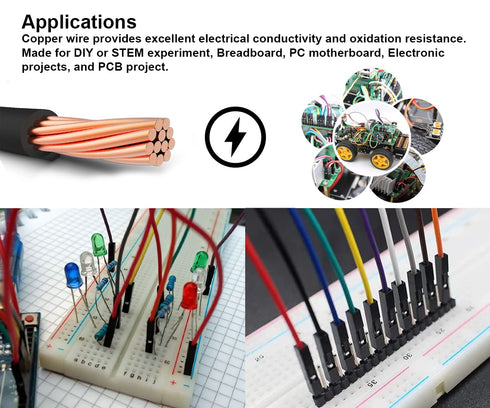 120pcs 40pin 40pin 40pin Projects(20cm/8inch) Multicolored Dupont Wire M/F, M/M, F/F Breadboard Jumper Ribbon Cables