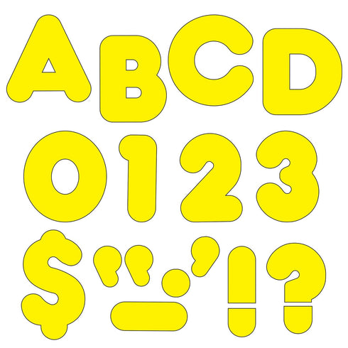 Trend Yellow 4" Casual Uppercase Ready Letters, Bulletin Board Decor, 75 Pieces