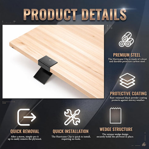 40 32 8 1/2" Pcs Hurricane Window Board-up Clips Include Window Clips with Handles Screws Universal Hurricane Shutter