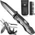Multitool Pocket Pliers with Folding Knife, Stainless Steel Survival Camping Knife, Durable Sheath, Gifts for Men
