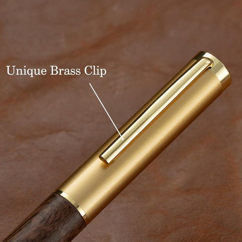 Set Set Luxury Wooden and Metal Rollerball Pen with Spare Gel Ink Refill,Rosewood,White Oak,Walnut Wood Signature