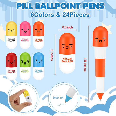 96 Set 24 24 48 Pieces Fun Nurse Pens Pcs Syringe Pens Pcs Pill Pens Pcs Blood Bag Sticky Notes Retractable Novelty