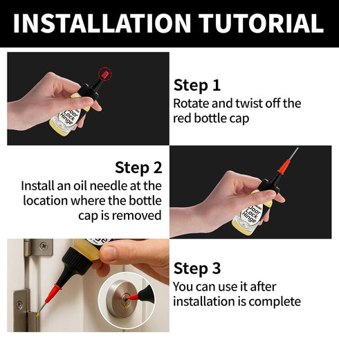 2 oz Door Hinge Lubricant Needle Oiler | Lock Lube for Keyhole | Chain Lube Anti Seize Squeaky Door Hinge Oil