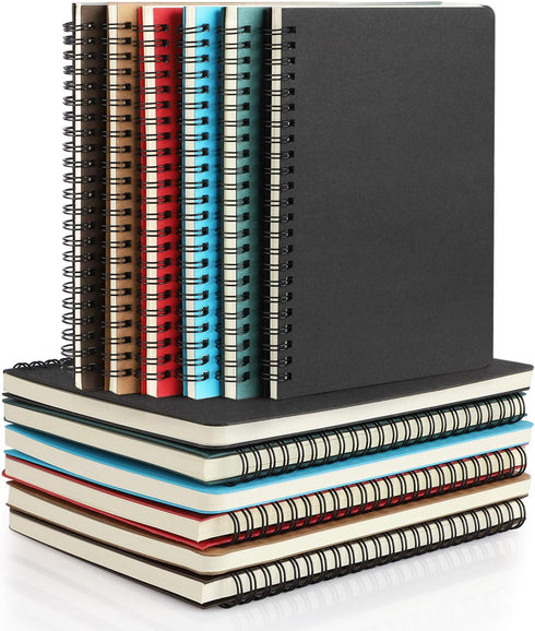 EUSOAR A5 Spiral Journal, 12 Pack, 5.5" x 8.3", 120 Pages Lined, Travel Writing Notebooks