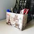 DreamsEden Vintage Pen Pencil Holder Cup Retro Pattern Desk Organizer for Home Office (Beige Paris Eiffel Tower Square)