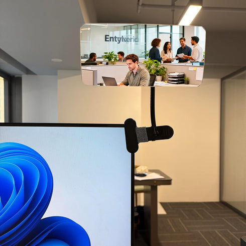 Ludapp 180 Indoor Clip-On Security Mirror Convex Partition Mirror for Personal Safety and Security Desktop Rearview