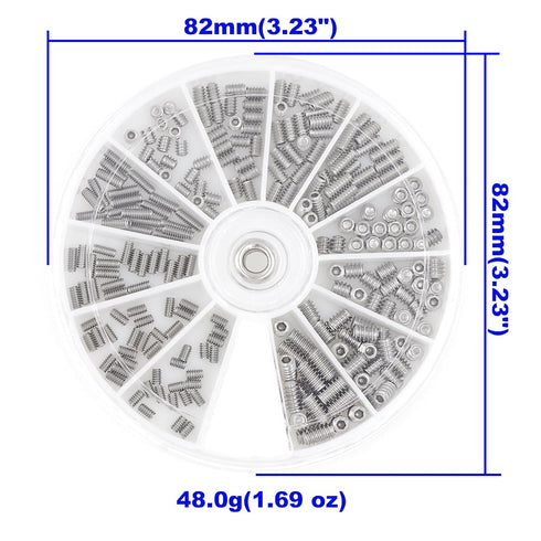 #2-56 #4-40 #6-32 UNC Stainless Steel Internal Hex Drive Cup Point Set Screws Assortment Kit