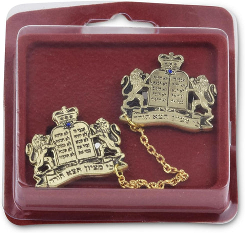 Gold Plated Lions Tallit Clips aJudaica