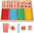 Umbresen Montessori Toys Math Educational Toy - Wooden Intelligence Sticks, Number Cards, Counting Rods with Box