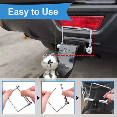 INCREWAY M10 Trailer Coupler Pin, 4pcs Heavy Duty Carbon Steel Safety Coupler Pin, 70MM Long