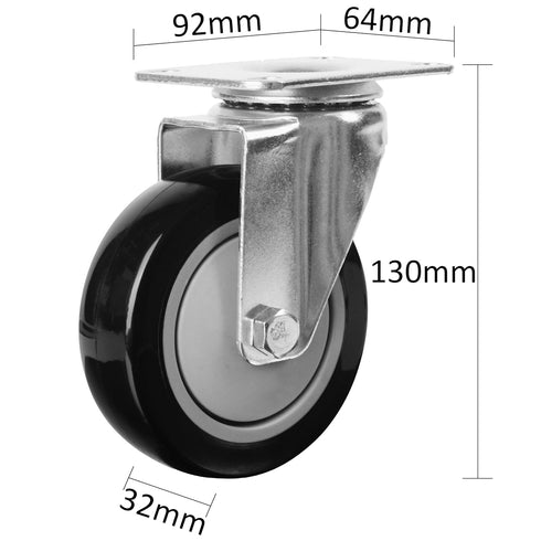 4” Inch Swivel Casters Wheels Set of 4 Finnhomy, Heavy Duty Premium Polyurethane