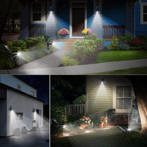2-in-1 (2 Pack) URPOWER Solar Lights Outdoor Waterproof Solar Spotlight Auto On/Off Wall Lights Pathway Lights