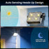 2-Pack 2200mAh, 1500LM IP65 Light Sensor Auto Flip Solar Motion Sensor Outdoor Lights LED Wireless Solar Security Flood