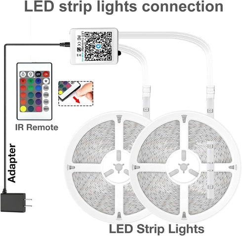 150 (2 75ft), DAYBETTER Led Lights for Bedroom ft Rolls of LED Lights with App Voice Control Remote, RGB Music Sync