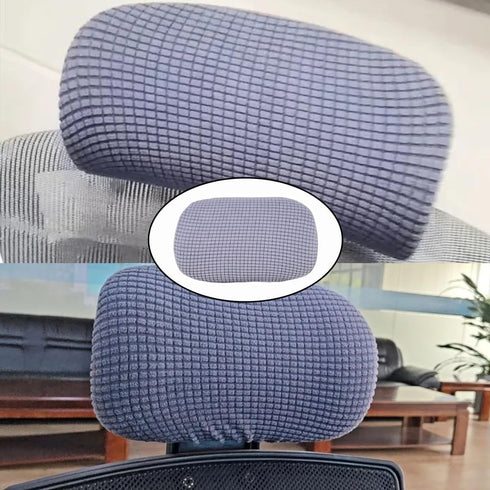 NentMent 2 Pack Office Chair Headrest Cover Protector Head Rest Pillow Cover Fabric Wraps for Office Computer Desk