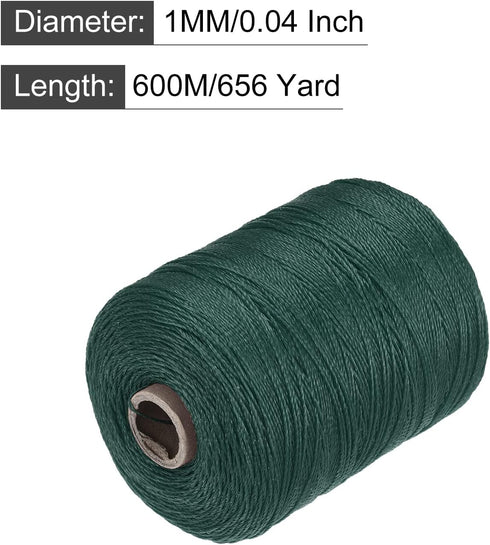 MECCANIXITY Twisted Mason Line Nylon Twine String Cord Dark Green 600M/656 Yard 1MM Dia for Netting, Landscaping, Home Improvement, DIY Projects, Crafting, Masonry, Gardening by MECCANIXITY