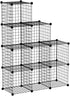 C&AHOME 9-Cube Wire Cube Storage Organizer, Metal, Modular Bookshelf, Ideal for Home, Living Room, Office (Black)
