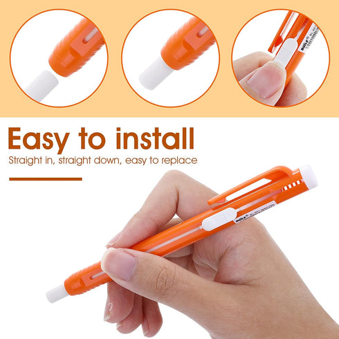 Molain 10 Pcs Pen-Style Erasers Set, 5 Retractable Click Eraser Pens + 5 Mechanical Erasers for Kids & Students