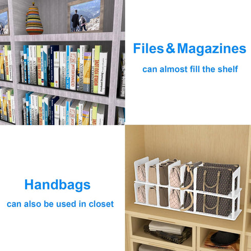LuluEasy Adjustable Vertical File Sorter Sturdy Plastic Expandable Upright File Holder, Desktop Binder Organizer