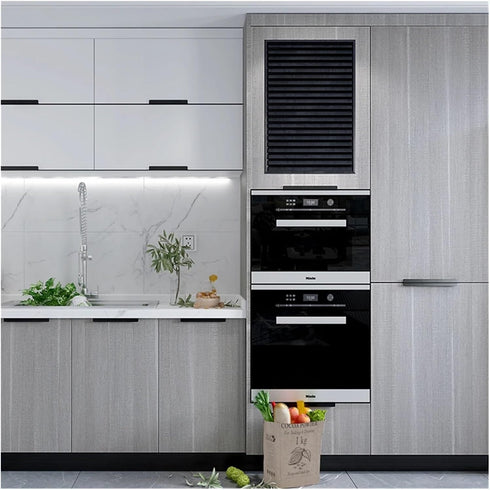 CHYLMAPHEN Film(White,40cmx2M) Self Adhesive Wallpaper Wood Grain PVC Wallpaper for Door, Wardrobe, Cupboard, Table