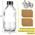 15 Pack, 4 oz 4 120ml Small Clear Glass Bottles with Lids & Stainless Steel Funnels - Boston Sample Bottle for Potion