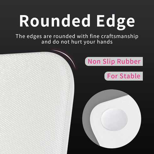 Glass Gaming Mouse Pad, White Kanagawa Hard Mousepad, Professional Large Mouse Mat 410mm*310mm for Improved Precision