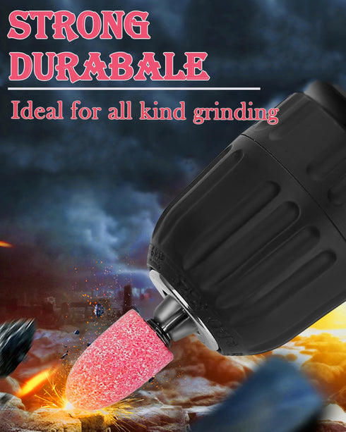 90 Pack Grinding Stone Set 1/8" Shank, Sanding Drill Bit for Rotary Tool Flap Wheel for Grinding, Polishing, Deburring Ferrous Metal (10mm Cylinder Shape, 10/12mm Bullet Shape)