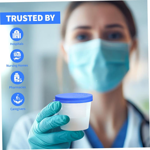 30Pcs VOSAREA Disposable Sputum Collection Cups Random Color Specimen Containers with Lids for Medical Tests Leak
