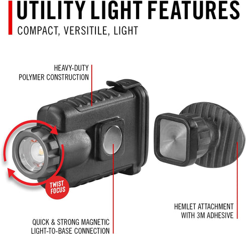 COAST HX500 480 Lumen Alkaline Dual Power LED Utility Light with KASK Mount, Magnetic