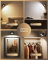 3 360Rotation Dimmable 1 Pack) LED Wall Mounted Lights, Rechargeable Wall Sconces Lamp, Color Temps & Remote and Touch