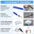 50pcs Fushing Clear Plastic Vertical Name Tags Badge ID Card Holders and Blue Neck Lanyards with Swivel Hook