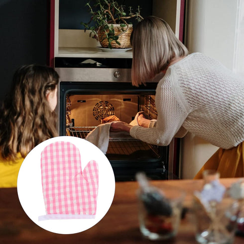 2Pcs Angoily Oven Mitts, Oven Gloves Kitchen Mitts Microwave Gloves for Baking Cooking Fireplace Grill BBQ Resistant