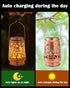 Chicken Solar Lantern Outdoor - Rooster Decor Waterproof Hanging Lights Decorative Metal Lighting Lamp for Garden Patio
