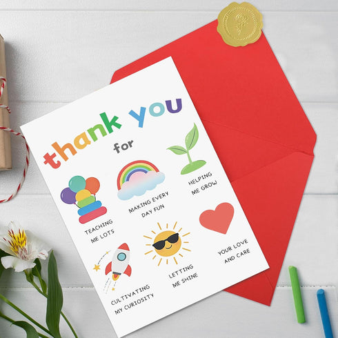 MOROLURU Teacher Thank You Card, Appreciation Greeting Card for Teacher, Thank You for Teaching Me Lots and Making