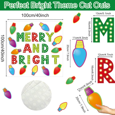 Christmas Cutouts Xmas Bulb Classroom Bulletin Board Decorations Merry Christmas Party Supplies for Toddler Kids Students Classroom Decors by gisgfim