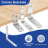 6pcs 4.9" 4.9" 0.8" 90 48 HARFINGTON L-Shaped Corner Bracket x x Stainless Steel Degree Angle Brace Joint Right Corner