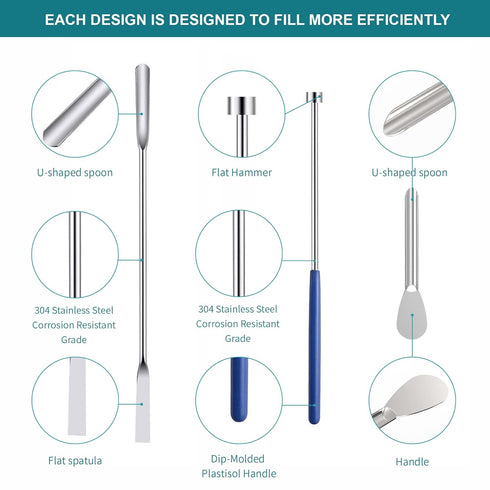 All Sizes Capsule Filling Machine Kit for Pill Filler #000, 00, 0, 1, 2, 3, 4, 5-11 Piece Micro Lab Spoons, Spatula