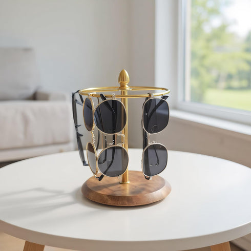 12 2-in-1 Glasses Stand for Pairs, Sunglasses Organizer Rack, Eyewear Display & Jewelry Tray Base for Entryway Vanity